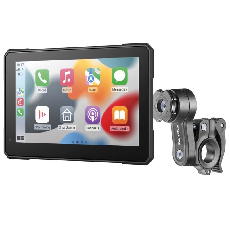 Interfon SYNC70 ESSENTIAL z zaslonom Apple CarPlay in Android Auto za motorna kolesa