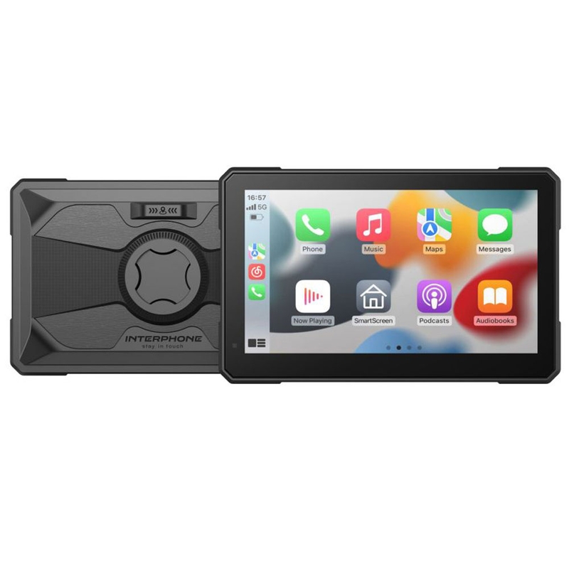 Interfon SYNC70 ESSENTIAL z zaslonom Apple CarPlay in Android Auto za motorna kolesa