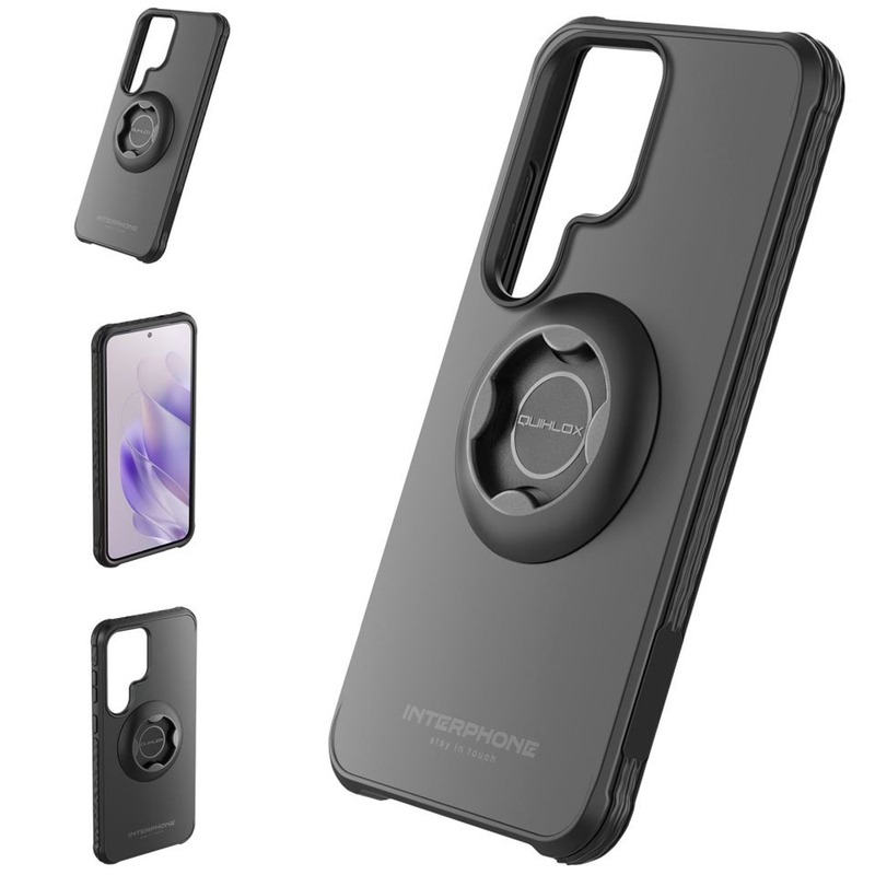 Zaščitni ovitek Interphone QUIKLOX Tetraforce za Samsung Galaxy S25 Ultra črne barve