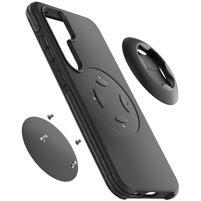 Zaščitni ovitek Interphone QUIKLOX Tetraforce za Samsung Galaxy S25 Plus črne barve
