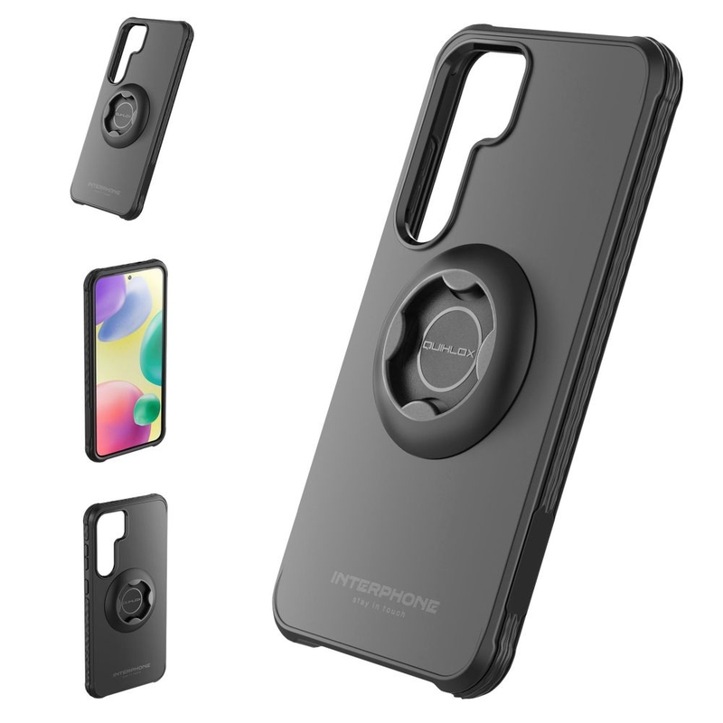Zaščitni ovitek Interphone QUIKLOX Tetraforce za Samsung Galaxy S25 Plus črne barve
