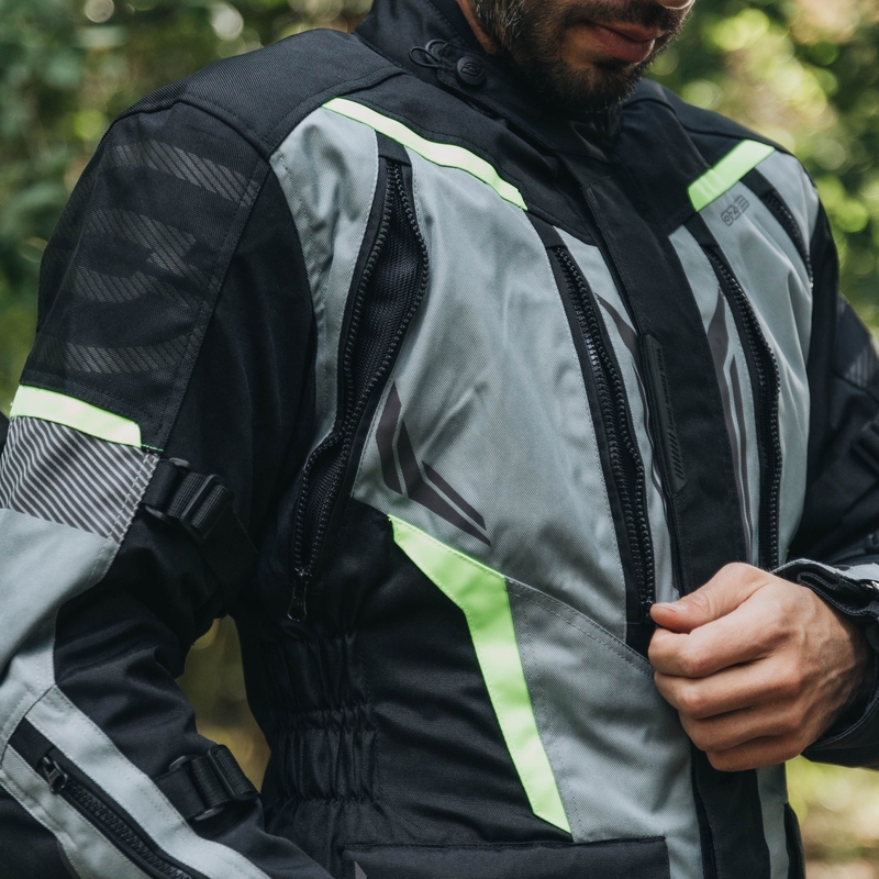 Motoristična jakna Ozone Tour III black-grey-fluo yellow