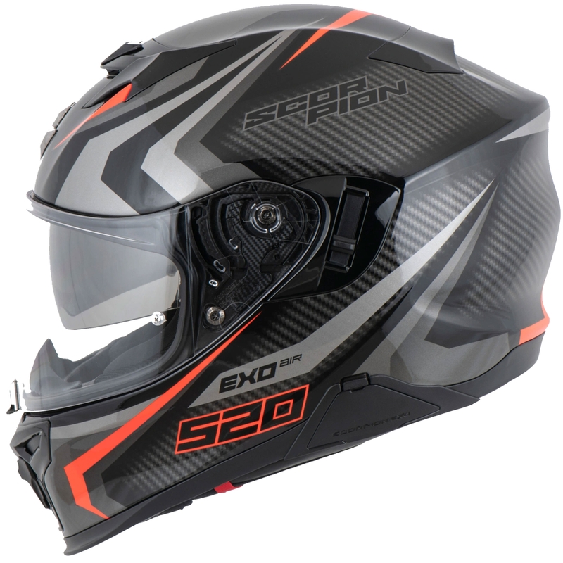 Integralna motoristična čelada Scorpion EXO-520 EVO AIR TERRA črna-srebrna-rdeča razprodaja