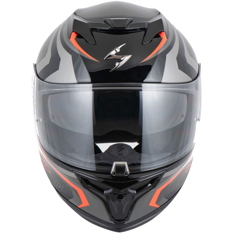 Integralna motoristična čelada Scorpion EXO-520 EVO AIR TERRA črna-srebrna-rdeča razprodaja