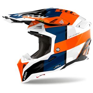 Motokros čelada Airoh Aviator 3 Monarch sijajno oranžna