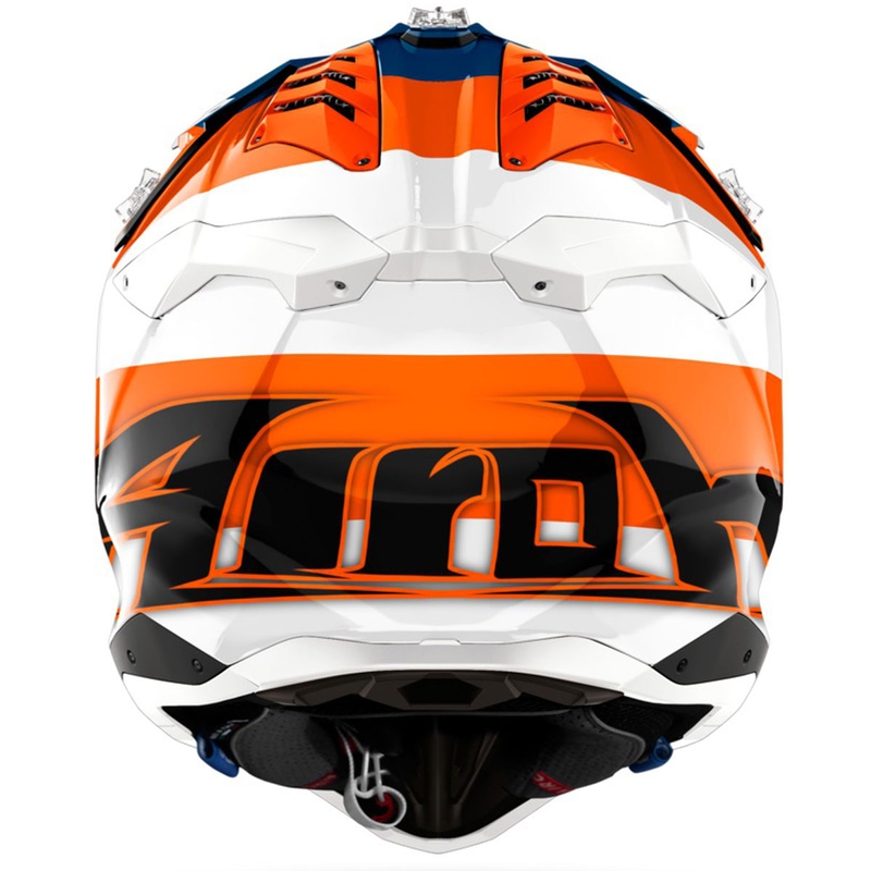 Motokros čelada Airoh Aviator 3 Monarch sijajno oranžna