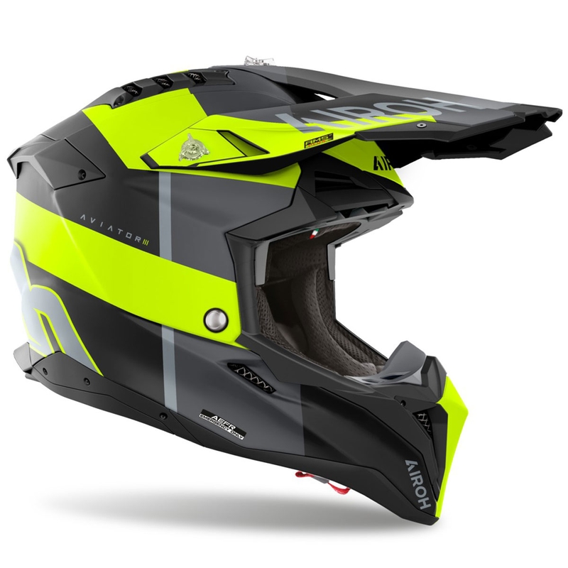 Motokros čelada Airoh Aviator 3 Monarch mat rumena