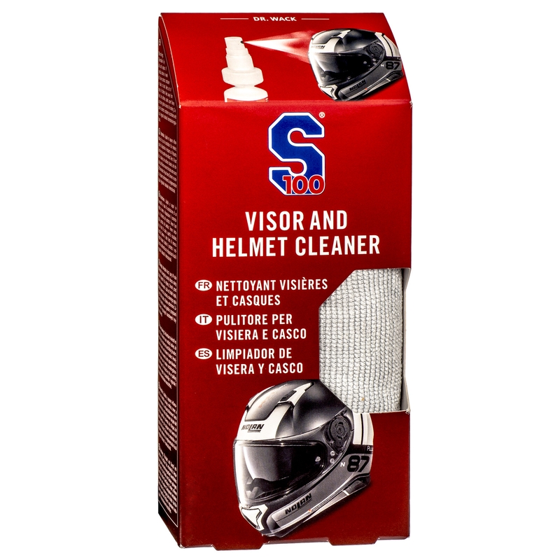 Čistilo za vizirje in čelade S100 s krpo iz mikrovlaken - Čistilo za vizirje in čelade 100 ml