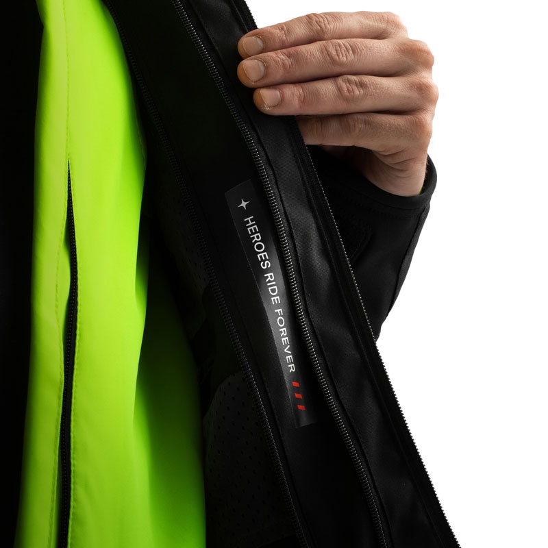 Motoristična jakna Rebelhorn Borg II črno-sivo-fluo rumena