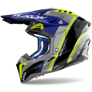 Motokros čelada Airoh Aviator 3 Hima modra sijajna