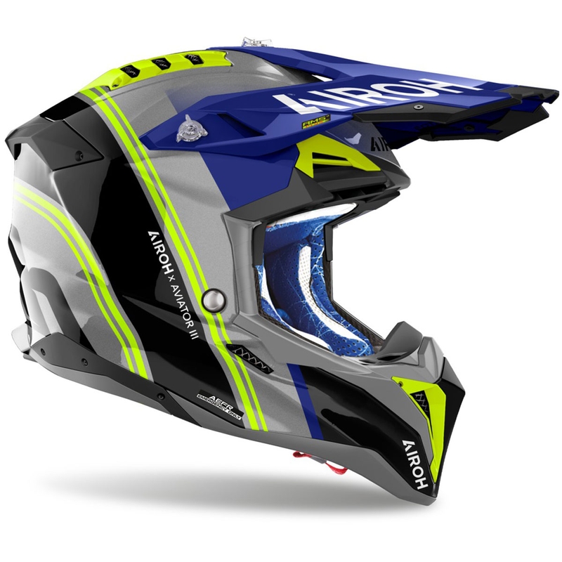 Motokros čelada Airoh Aviator 3 Hima modra sijajna