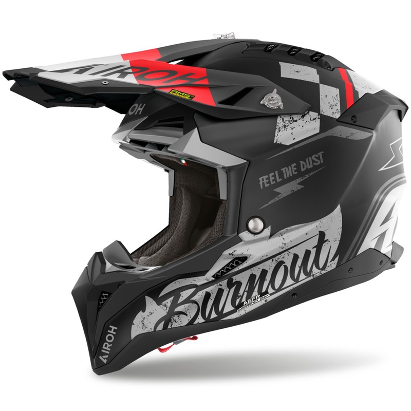 Motokros čelada Airoh Aviator 3 Burnout črna mat
