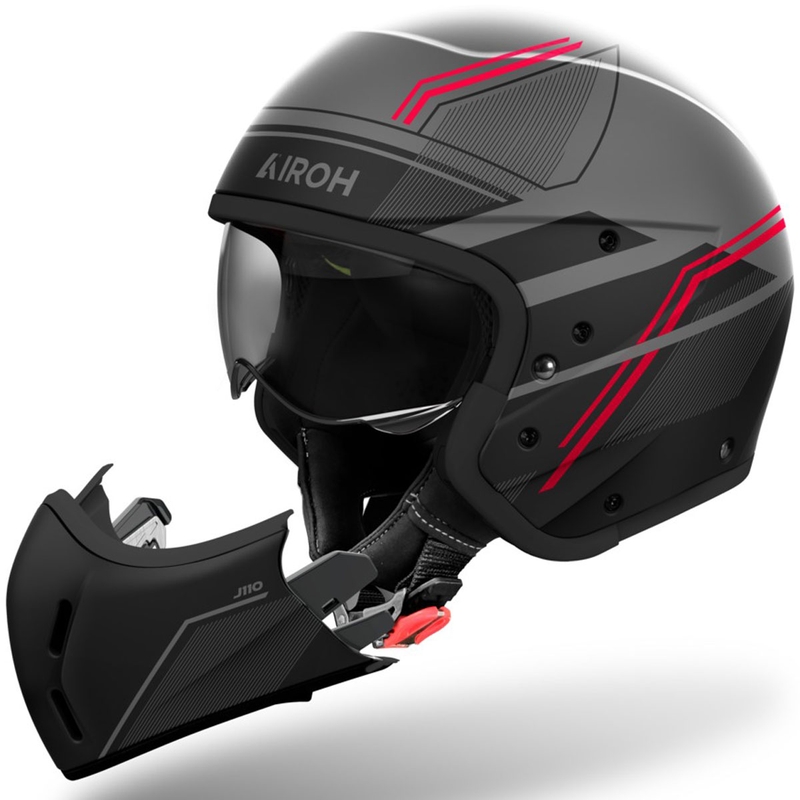 Modularna motoristična čelada Airoh J110 Slim mat rdeča