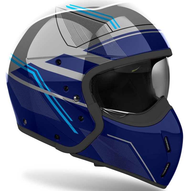 Modularna motoristična čelada Airoh J110 Slim sijajno modra