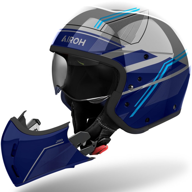 Modularna motoristična čelada Airoh J110 Slim sijajno modra