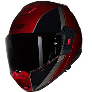Motoristična čelada Nolan N120-1 Verniciatura Speciale N-COM 344 črno-rdeča