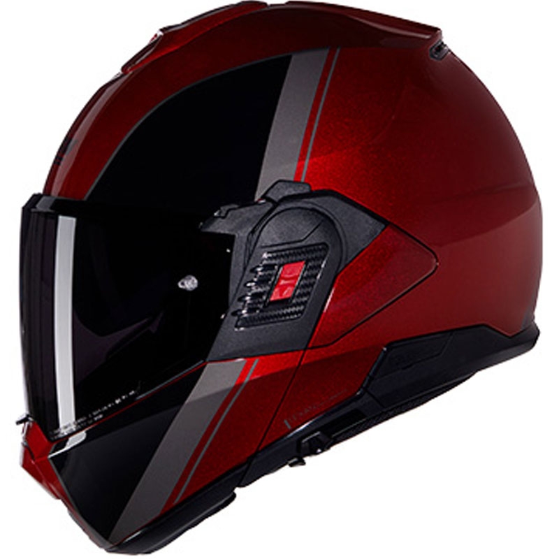 Motoristična čelada Nolan N120-1 Verniciatura Speciale N-COM 344 črno-rdeča