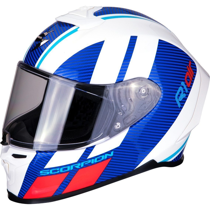 Integralna čelada Scorpion EXO-R1 Air Corpus belo-modro-rdeča