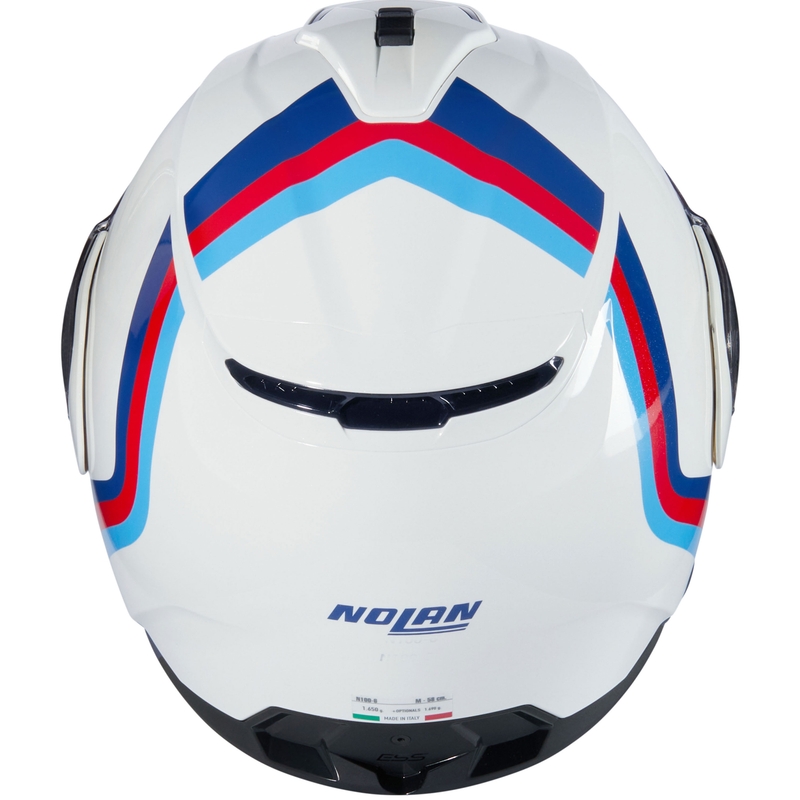 Motoristična čelada Nolan N100-6 Assoluto N-COM 347 zložljiva, bela-rdeča-modra