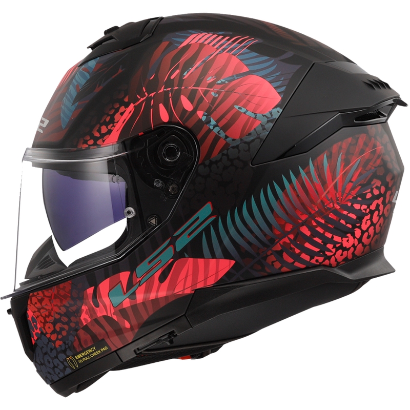 LS2 FF808 Stream II Jungle Black-Pink-Blue Integralna motoristična čelada