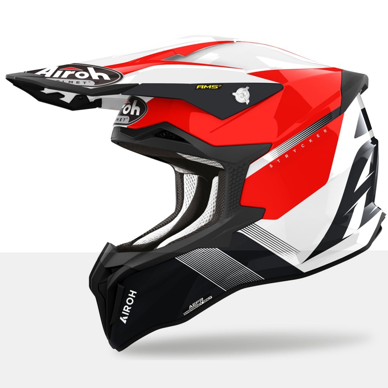 Motokros čelada Airoh Strycker Blazer rdeča,  - II. kakovost