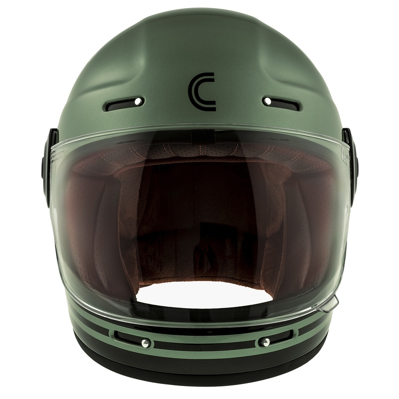 Cassida Fibre Super Hooligan motoristična čelada z integriranim obrazom črno-zelena,  - II. kakovost