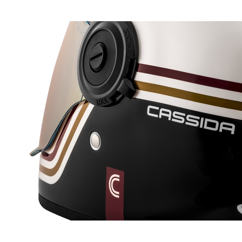 Cassida Fibre Super Hooligan motoristična čelada z integriranim obrazom črno-zelena,  - II. kakovost