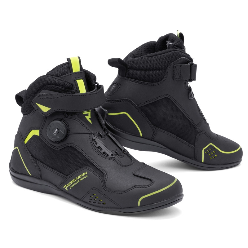Motoristični škornji Rebelhorn Spark II črno-fluo rumeni - 2. kakovost - II. kakovost