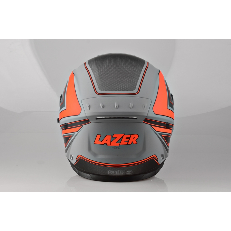 Integralna motoristična čelada Lazer Rafale Hexa sivo-oranžna razprodaja