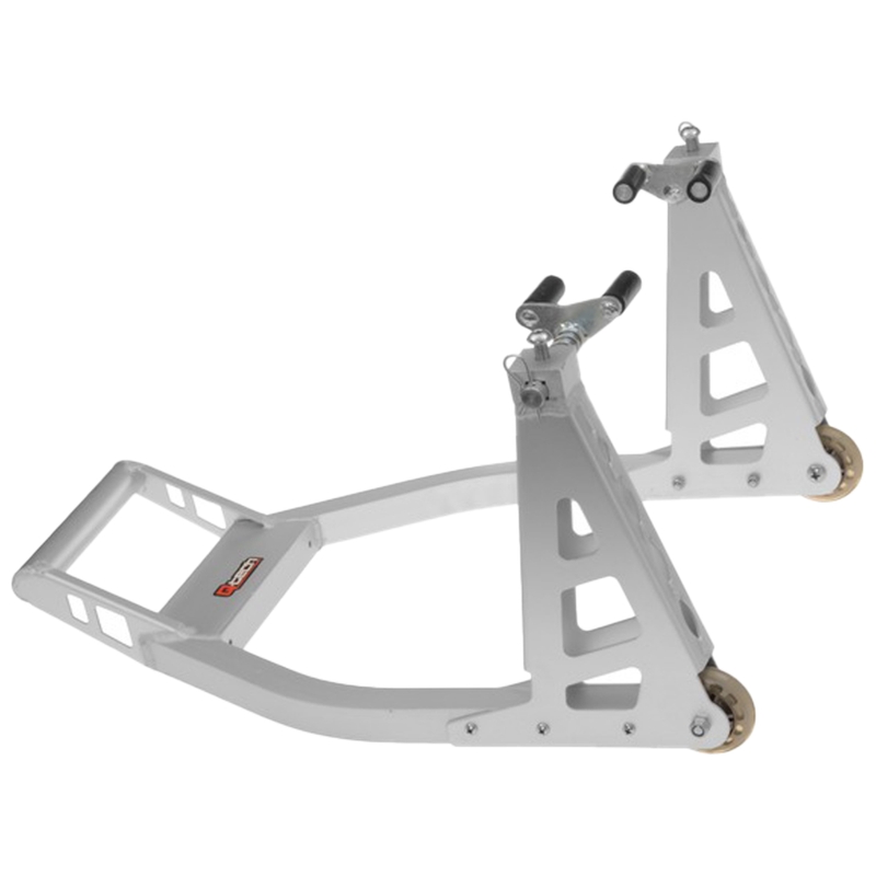 Stojalo za motor Q-TECH sprednje aluminijasto srebrno