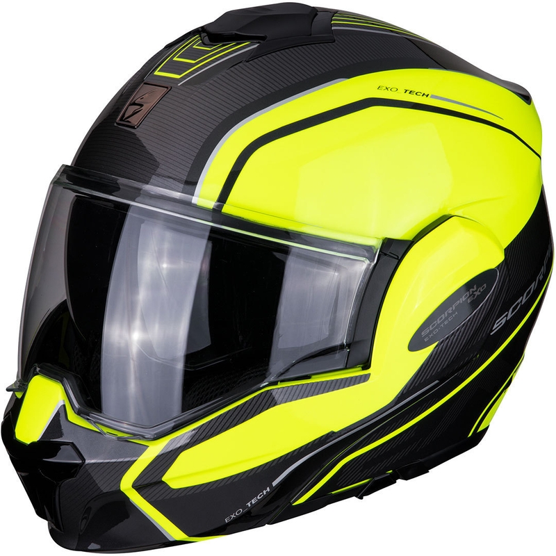 Čelada Scorpion EXO-TECH Time-Off fluo rumeno-srebrna razprodaja