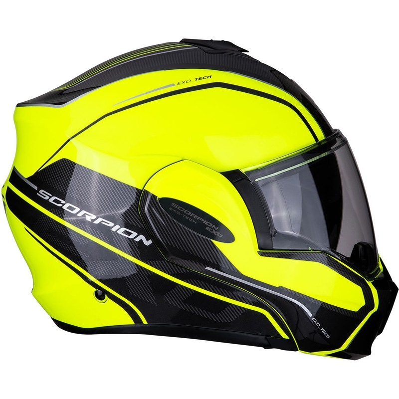 Čelada Scorpion EXO-TECH Time-Off fluo rumeno-srebrna razprodaja