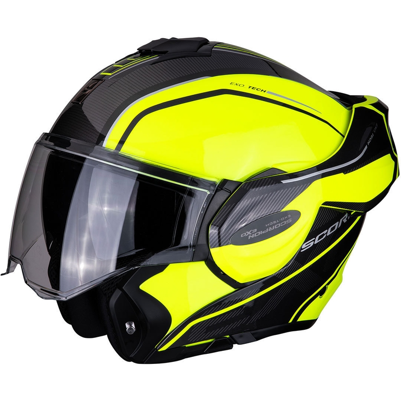 Čelada Scorpion EXO-TECH Time-Off fluo rumeno-srebrna razprodaja