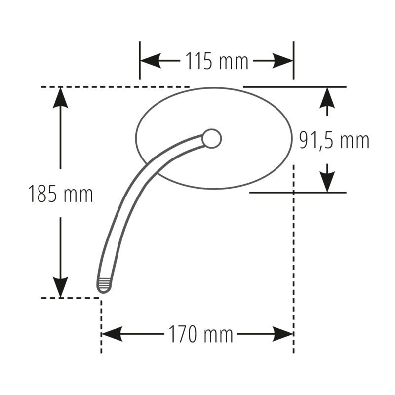 Vzvratno ogledalo Highsider Smart Surface levo/desno črno