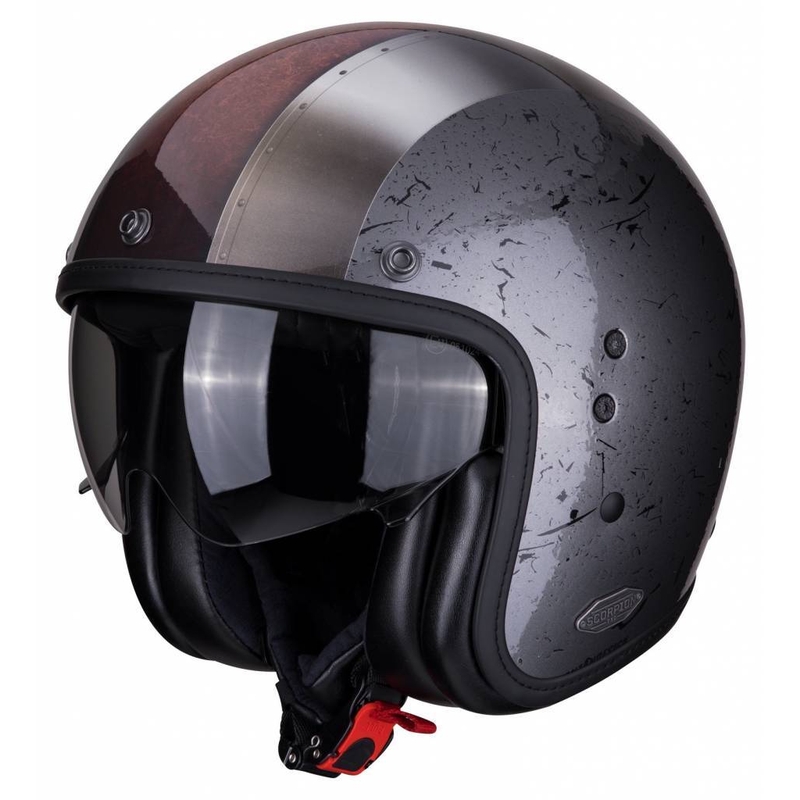 Odprta motoristična čelada Scorpion Belfast Byway Silver razprodaja