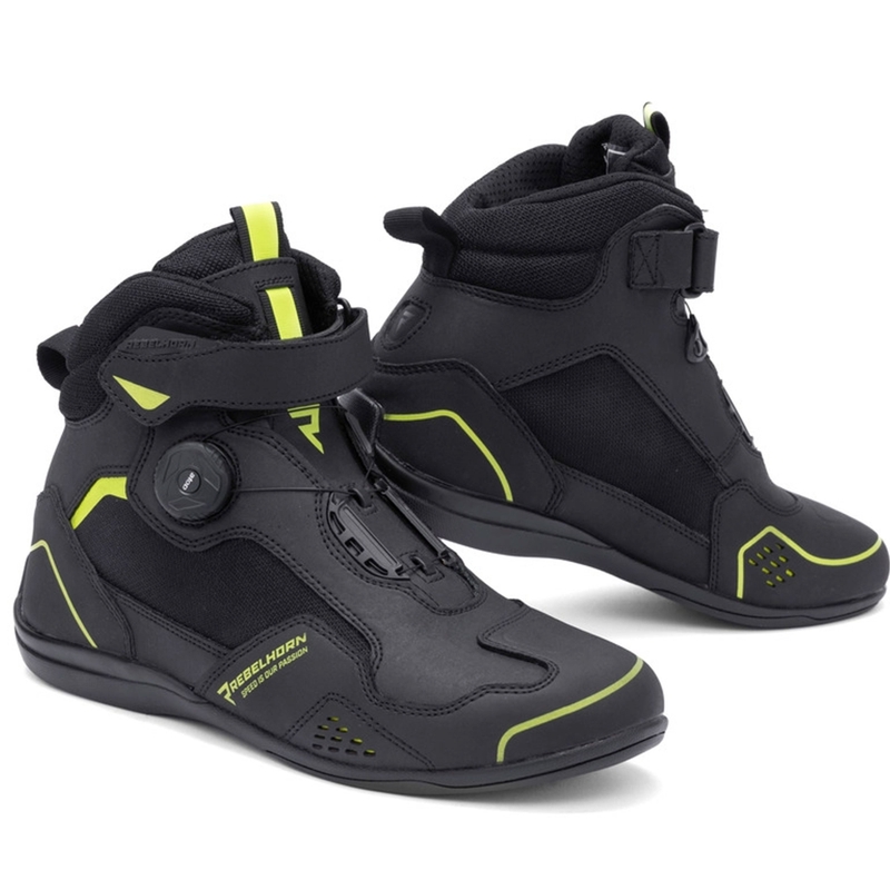 Motoristični škornji Rebelhorn Spark II črno-fluo rumeni