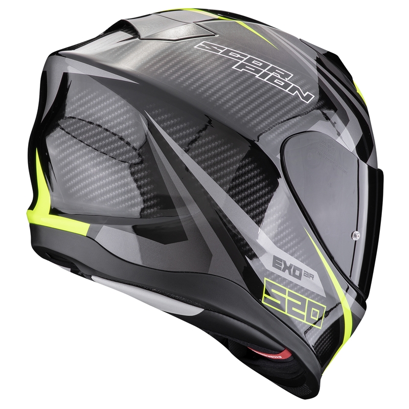 Scorpion EXO-520 EVO AIR TERRA motoristična čelada z integriranim obrazom črno-srebrna-fluo rumena razprodaja