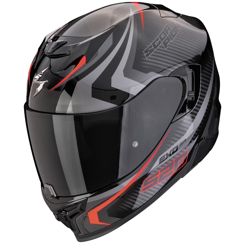 Integralna motoristična čelada Scorpion EXO-520 EVO AIR TERRA črna-srebrna-rdeča razprodaja