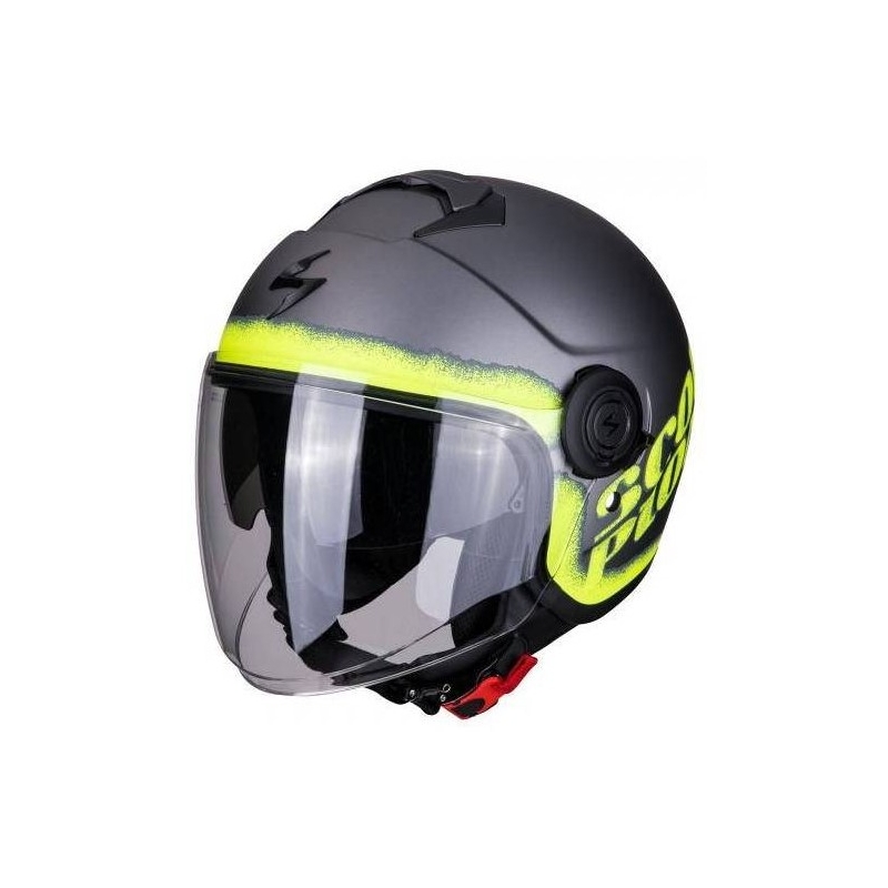 Odprta motoristična čelada Scorpion EXO-CITY Blurr silver-fluo yellow