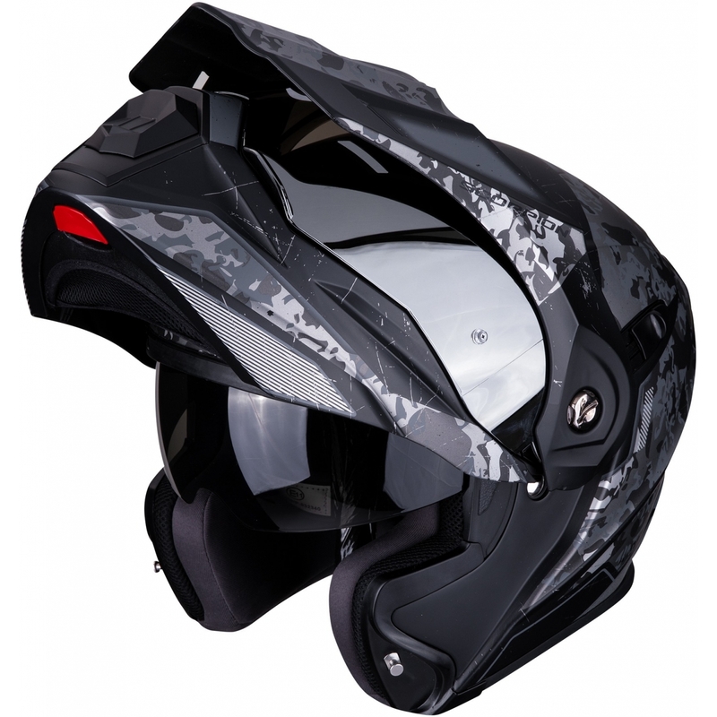 Zložljiva enduro čelada Scorpion ADX-1 Battleflage black-silver razprodaja