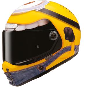 Moto čelada HJC V10 Stuart Minions MC3 z integriranim obrazom rumeno-modra