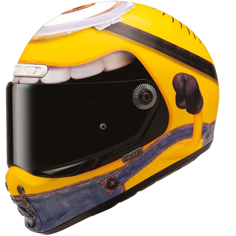 Moto čelada HJC V10 Stuart Minions MC3 z integriranim obrazom rumeno-modra