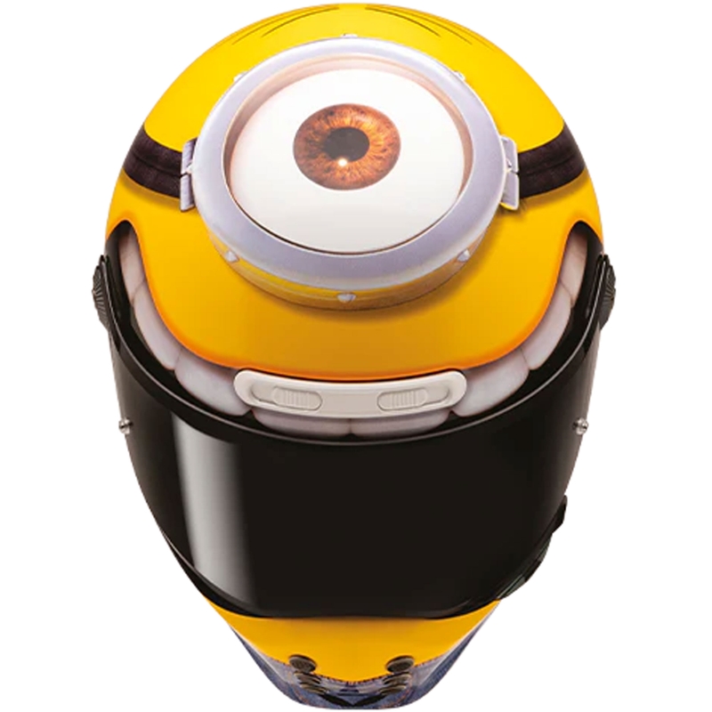 Moto čelada HJC V10 Stuart Minions MC3 z integriranim obrazom rumeno-modra