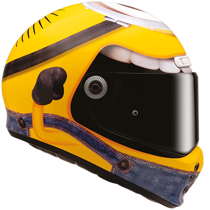 Moto čelada HJC V10 Stuart Minions MC3 z integriranim obrazom rumeno-modra