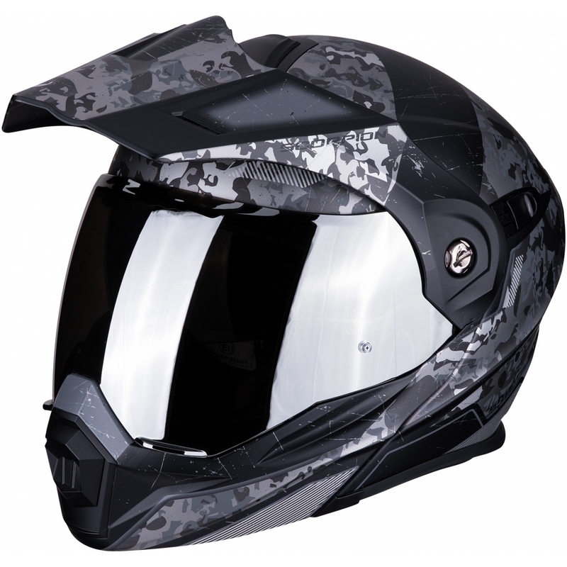 Zložljiva enduro čelada Scorpion ADX-1 Battleflage black-silver razprodaja