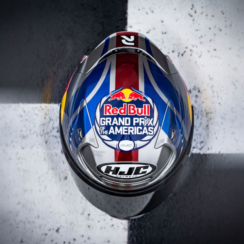 Celoobrazna motoristična čelada HJC RPHA 12 Red Bull Austin GP II MC21 modro-siva