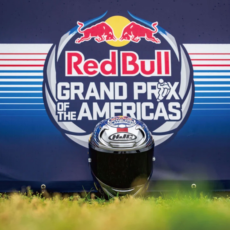 Celoobrazna motoristična čelada HJC RPHA 12 Red Bull Austin GP II MC21 modro-siva