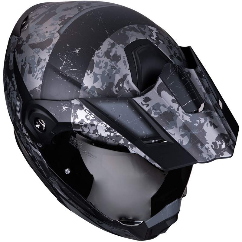 Zložljiva enduro čelada Scorpion ADX-1 Battleflage black-silver razprodaja