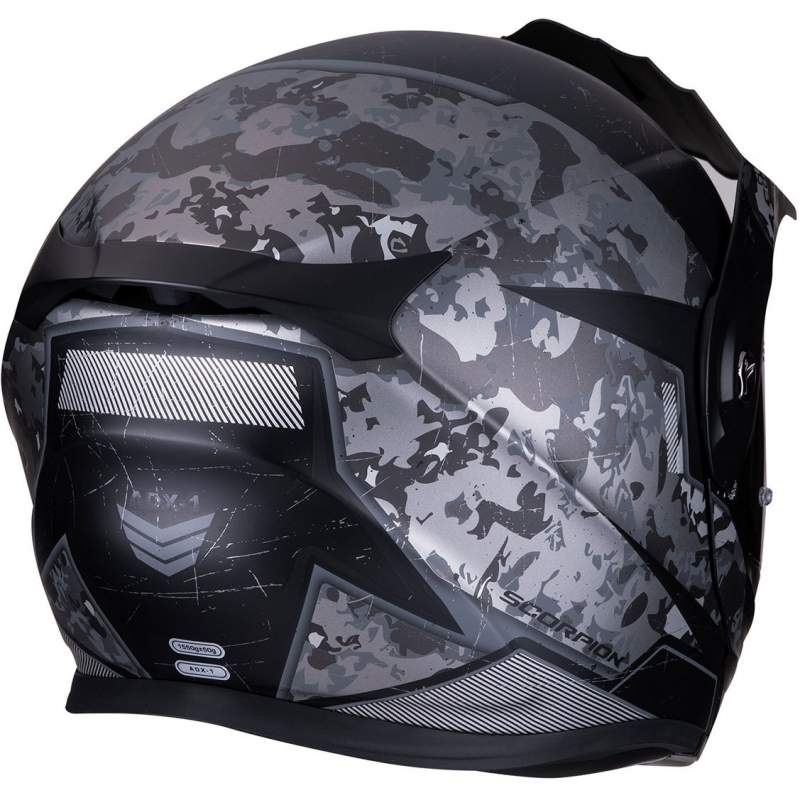 Zložljiva enduro čelada Scorpion ADX-1 Battleflage black-silver razprodaja