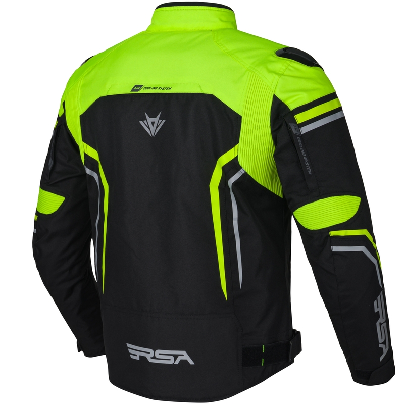 Motoristična jakna RSA Compact 2 EVO črno-sivo-fluo rumena